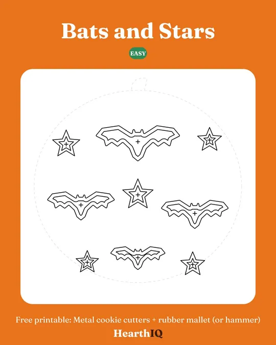 Bats and Stars stencil preview