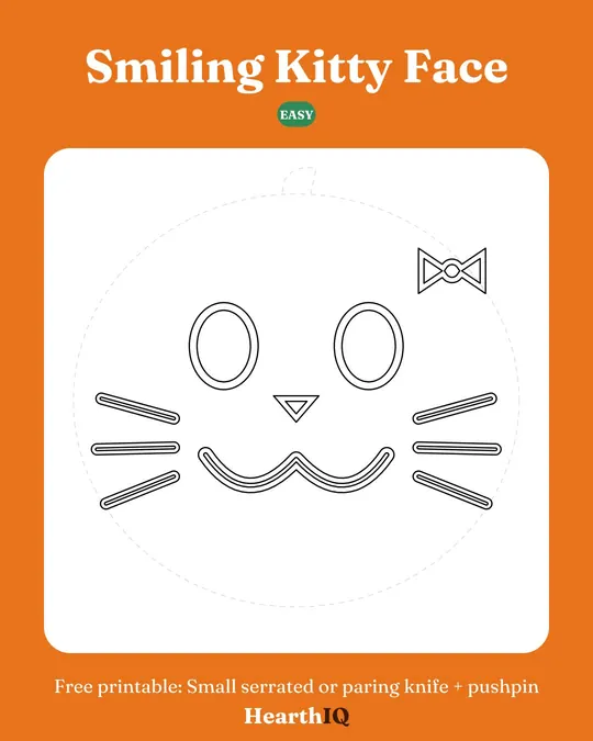 Smiling Kitty Face stencil preview
